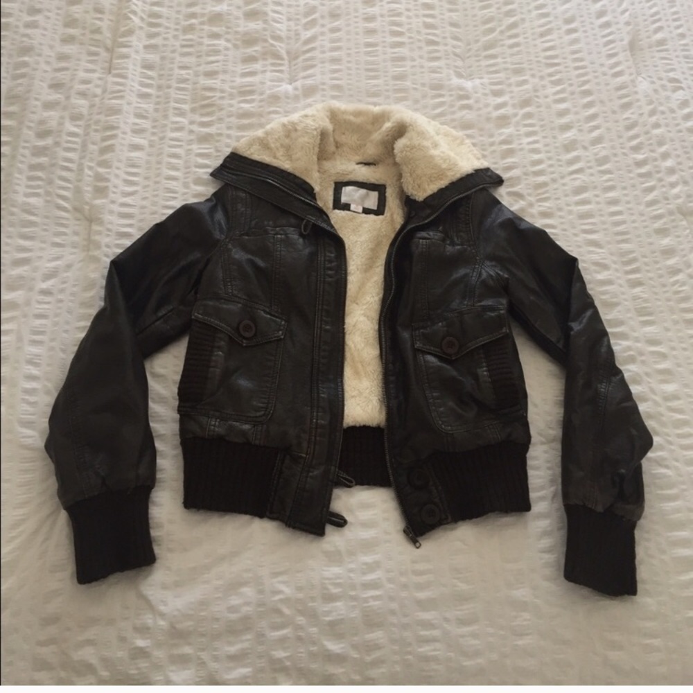 ❌SOLD❌ Leather Shearling-lined Aviator Jacket